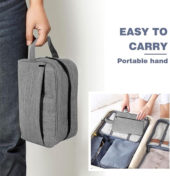Travel Toiletry Bag - Durable Waterproof Material with Multi-Compartment Organization, Compact Size, Lightweight Portable Hanging Dopp Kit for Toiletries & Travel Accessories(gray)