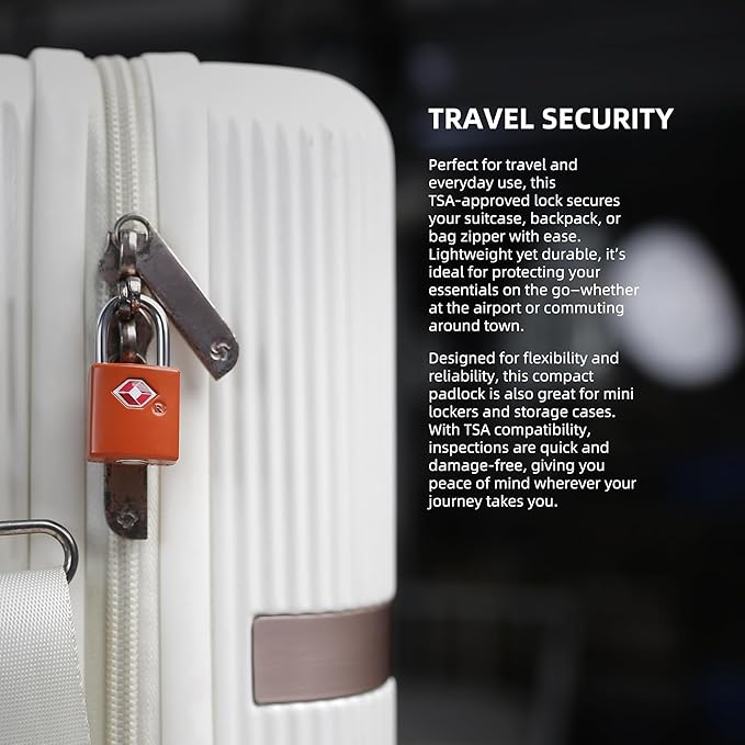 Luggage Locks TSA Approved 4 Pack, Small Lock with Key for Suitcase, Backpack, Bag Zipper, Travel Case, TSA Approved Small Padlock for Luggage, Travel Accessories, Mini Locker, Tool Box