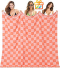 Antfuny Giant Beach Towel Blanket Autumn Outing Stuff for Women & Men Road Trip Camping Gear Ship Cruise Gear Must Haves Extra Large XXL Coral Plain Pattern Airplane Accessories Travel Gadgets