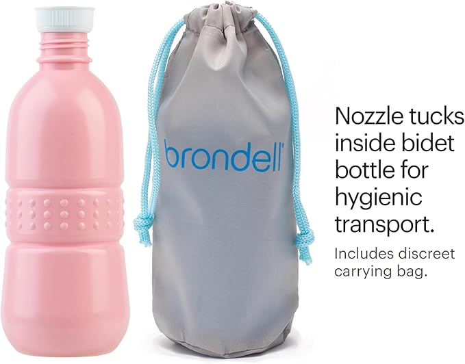 Brondell GoSpa Travel Bidet GS-70 – Portable Peri Bottle for Postpartum & Perineal Care, 400ml Handheld Bidet with Angled Nozzle, Nozzle Storage & Travel Bag