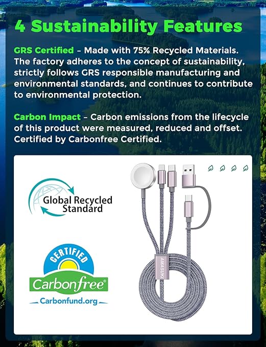 2026 Travel Essentials,3 in 2 USB C Cable for Apple Watch Charger,iPhone Charger,Multi Charging Cable,Cruise Vacation Camping Essentials for iWatch Series 11-2/Ultra,iPhone 17-12,Car,Sony PSP Cables