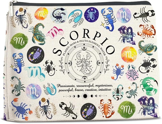 LyoGao Scorpio Gifts for Women, Scorpio Zodiac Makeup Bag, Scorpio Birthday Gifts for Women Astrology Lovers