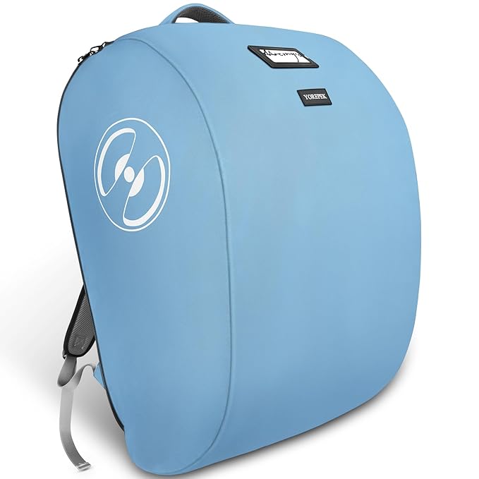 YOREPEK Padded Stroller Travel Bag for Airplane, Fits for Doona Stroller with isofix Base, Sturdy Stroller Bag Backpack with Lockable Zipper, Foldable Stroller Cover for Baby Travel,Ocean Blue