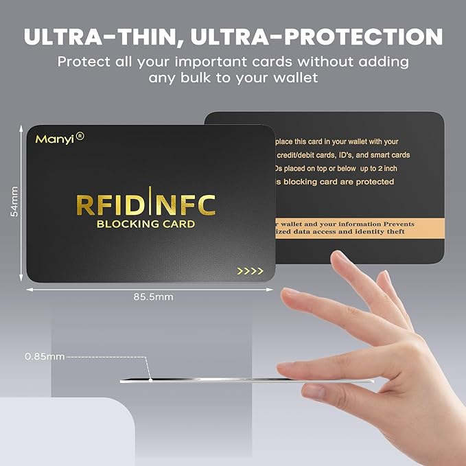 RFID Blocking Card for Wallets, Contactless NFC Credit Card ID Protection Safe Bank Cards Passport Entire Wallet Purse Shield Protector Blocker Guard Pack of 24