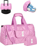Elilier Travel Duffel Bags, Personalized Gifts for Her, Quilted Puffer Duffel Bag for Women Teen Girls, Carry on Bag with Trolley Sleeve, Travel Bag with Toiletry Bag, Travel Essentials