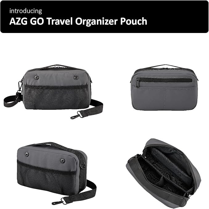 Travel Organizer Pouch Electronic Accessories Carry Case Waterproof Double Layers All-in-One for Cord, Phone, Airpods, USB Flash Drive for Men Women, Portable Charger Organizer (Grey)