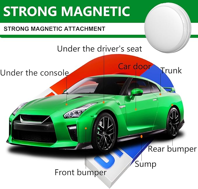 GPS Tracker for Vehicles and Cars,Magnetic GPS Tracker for Car,Real-Time Location Tracking Device,No Subscription,No Monthly Fee,Waterproof Tracker for Kids, Pets and Dogs(Android & iOS)