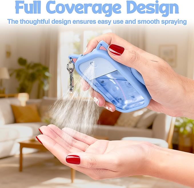 Mity rain Hand Sanitizer Spray Case Compatible With Touchland, Cute Silicone Hand Sanitizer Holder Keychain with 4 Charms, Portable Refillable Sanitizer Accessory, Gift for Women And Teens