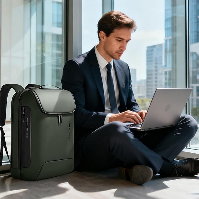 BANGE Travel Laptop Backpack, Anti-Theft Bag with USB Charging Port and TSA Lock, Waterproof Business Computer Backpack Fits 17.3 Inch Notebook