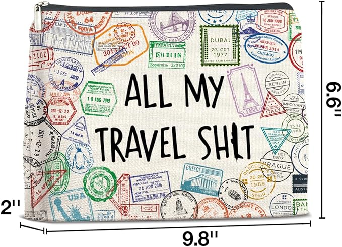 LyoGao Funny Travel Gifts for Women Makeup Bag, Travel Essentials Cosmetic Bag Toiletry Bags Gift for Travelers Girls Trip