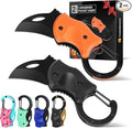 FUNBRO 2 Pack Small Pocket Knife Gifts for Men & Women, Folding Box Cutter, Birthday & Christmas Stocking Stuffers Gifts Idea for Wife Husband Dad Mom (Black & Orange)