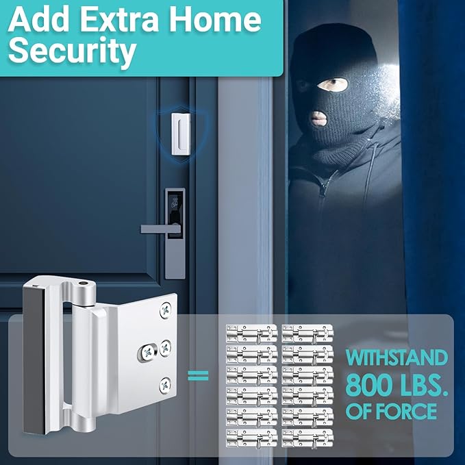 2 Pack Door Reinforcement Lock Home Security Door Lock Upgraded Door Locks for Front Door Kids Safety