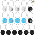 Moxweyeni 16 Pack Combination Wire Lock 3 Digit Small Combo Luggage Number Cable Padlock Outdoor Waterproof Resettable Lock for School Gym Locker Travel Backpack Suitcase Storage (Black,Silver,Blue)