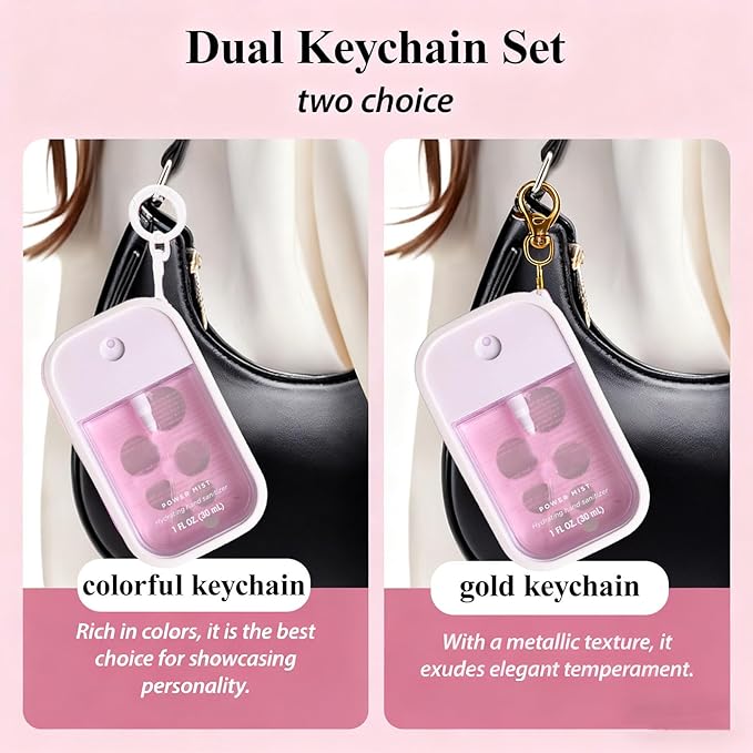 Silicone Case for Touchland Hand Sanitizer Spray 1 fl oz,Protective Case with Dual Keychains and Back Hole Design,Portable Hand Sanitizer Holder Keychain for Daily Outings, Travel & More (White)