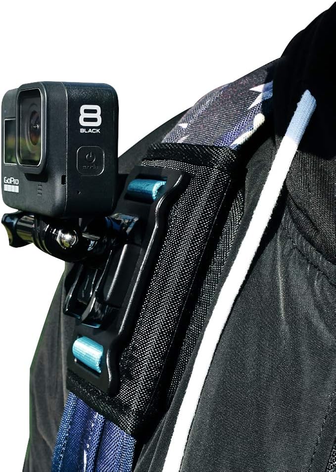 SUREWO Backpack Shoulder Strap Mount with Adjustable Shoulder Pad Compatible with GoPro Hero 13/12/11/10/9/8/7/6/5/4,DJI Osmo Action 6/5 pro/4/3,AKASO/Crosstour and Most Action Cameras
