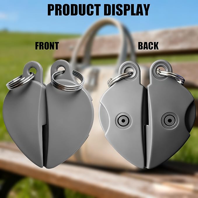 Zipper Clips, Anti Theft Purse & Backpack Zipper Lock, Anti Pickpocket, Outdoor Travel Safety Essentials, 2 Pack, Gray