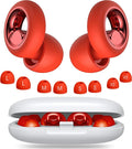 Ear Plugs for Sleeping Noise Cancelling, Soft Ear Plugs for Concert, 45dB Reusable for Noise Reduction with 8 Ear Tips, Silicone Hearing Protection Earplugs for Sleep, Work (Red)