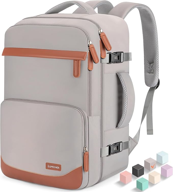50L Travel Backpack, Water-Resistant Carry On Backpack for Men Women, Business Laptop Backpack for Trips & Commutes, Fits 18 Inch Laptop