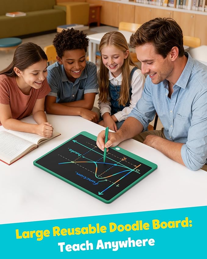 TEKFUN LCD Writing Tablet for Adults, Large Doodle Board, 16 Inch Colorful Drawing Tablet Writing Pad, Toddler Toys for 3 4 5 6 7 8 9 Year Old Girls Boys Teen, Birthday Gifts for Kids (DarkGreen)