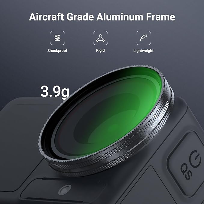 NEEWER CPL Filter Compatible with DJI Osmo Action 3/4/5 Pro, Snap On Polarizer Multicoated HD Adjustable Circular Polarizing Lens Filter, Action Camera Accessories, FL-N69