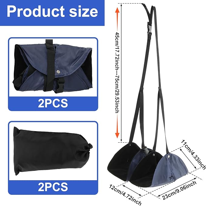 4 Pack Foot Hammock with Storage Bag Adjustable Airplane Foot Rest Portable Airplane Foot Hammock Lightweight Leg Hammock for Long Travel (Navy Blue)