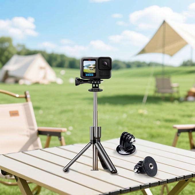 Suptig Tripod Mount Adapter for Gopro Hero 13, Hero 12, 11, 10, 9, 8, 7, 6, 5, 4, 3, 3+, Hero Session, Gopro Max, Akaso, DJI osmo Action, Inst360, Sjcam and More Action Cameras