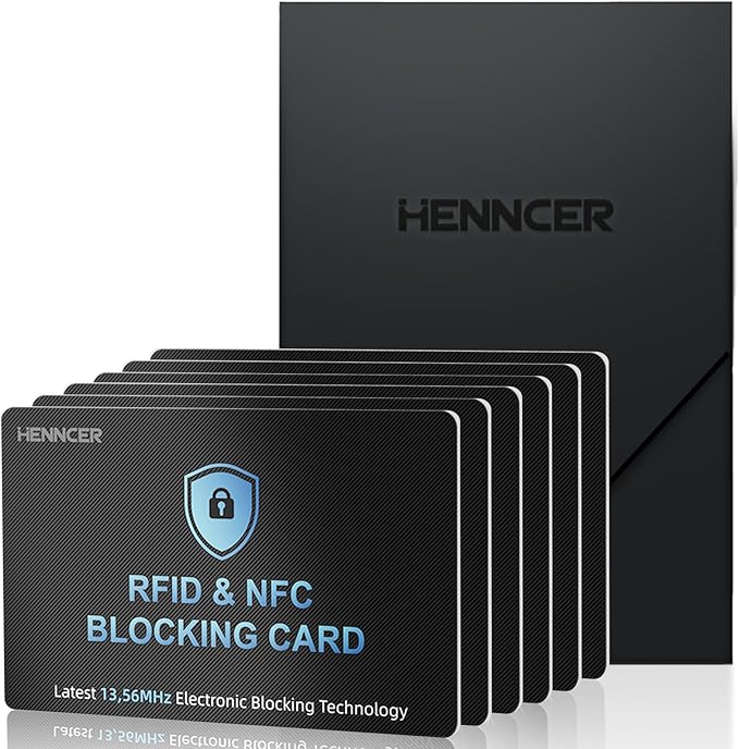 NEW RFID Blocking Card, 6 Pack Fuss Protection for Entire Wallet Shield, Credit Card Protector NFC Bank Debit Blocker, Identity Theft Prevention for Passport Travel Security (6) (6, Black)