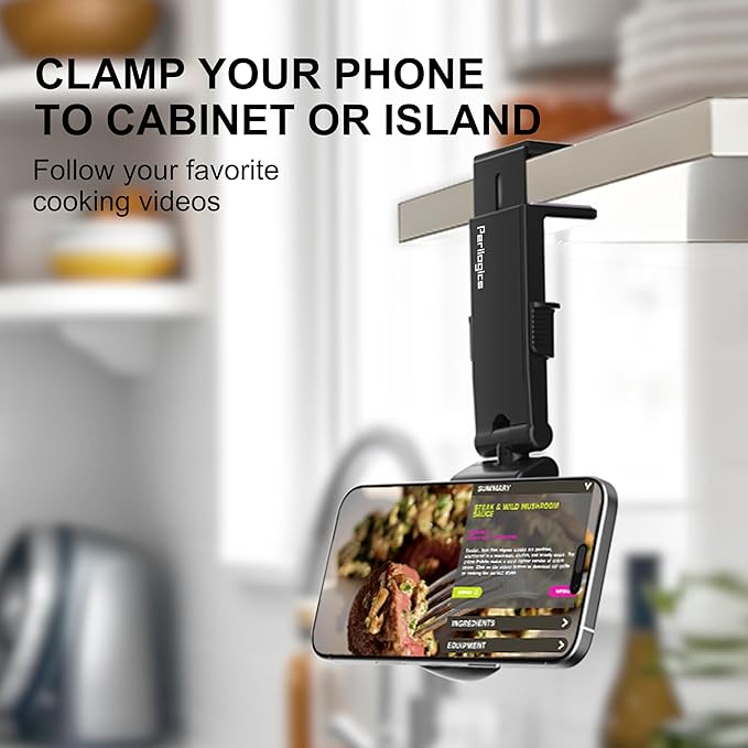 Perilogics Airplane Phone Holder for MagSafe. Universal Phone Mount for Long Flight Airplane Travel Essentials, Cruise Must Haves. Ideal Travel Accessory for Vacation and Content Creators (Black)