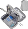 CAAORDKSO Travel Organizer Pouch Electronic Accessories Carry Case Portable Waterproof Double Layers Storage Bag for Cable, Cord, Charger, Phone, Power Bank, Earphone, Hard Drive (Light Grey, Large)