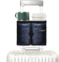 riemot Luggage Travel Cup Holder Free Hand Drink Carrier - Hold Two Coffee Mugs - Fits Roll on Suitcase Handles - Gifts for Flight Attendants Travelers Accessories Glitter Navy