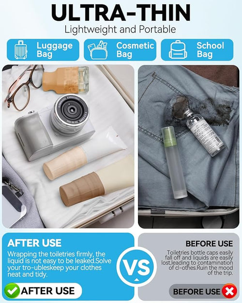16 Pack Silicone Bottle Cover,Travels Essential for Women Men,Cruise Ship Essentials 2025,Beach Vacation Essentials,Travel Size Toiletries,Airplane Travel Accessories Elastic Sleeve for Leak Proofing