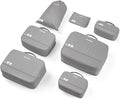 Hanke 7 Set Compression Packing Cubes for Travel, Expandable Large Packing Cubes for Suitcases and Backpack, Luggage Packing Organizer Bags with Double Zipper as Travel Essentials