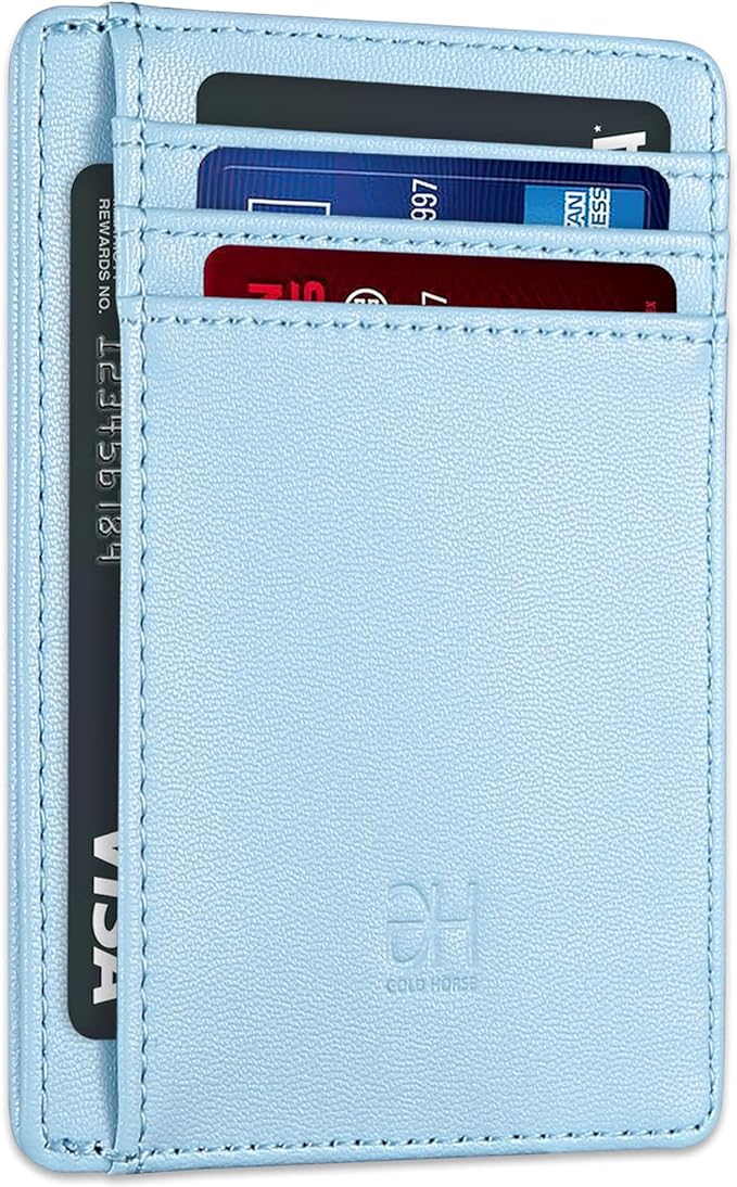 GH GOLD HORSE Slim RFID Blocking Card Holder Minimalist Leather Front Pocket Wallet for Women | Slim, RFID Blocking, Minimalist, Front Pocket