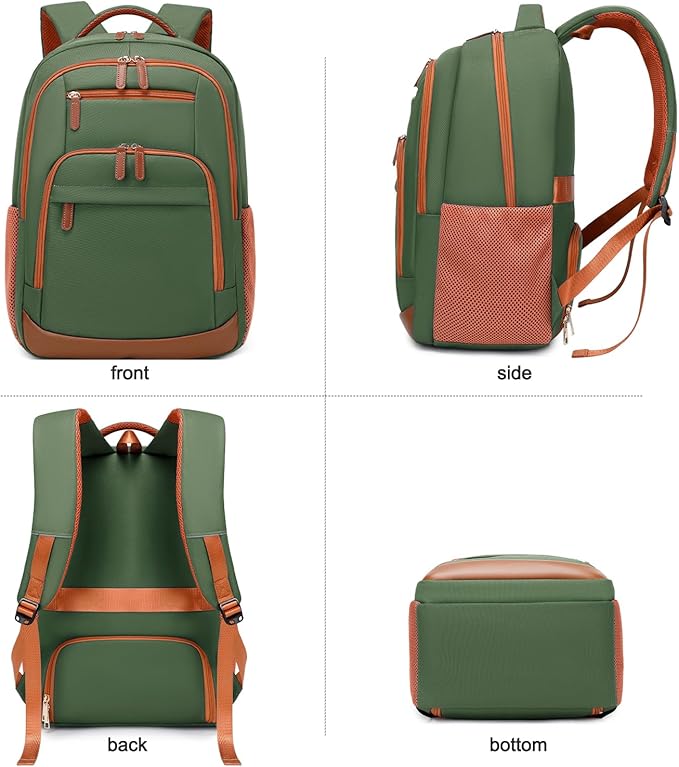 BOVIP Travel Backpack For Men Women,40L Carry On Backpack Flight Approved,TSA Personal Item Travel Bag Fits 17 Inch Laptop,Business Weekender Overnight Daypack Green