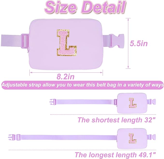 Uygafly Birthday Gifts for Women,Birthday Gifts Idea for Her Friends Female Teacher | Personalized Fanny Pack Belt Bag Crossbody Bags for Women Girls,Cute Teen Trendy Stuff | Lavender,L