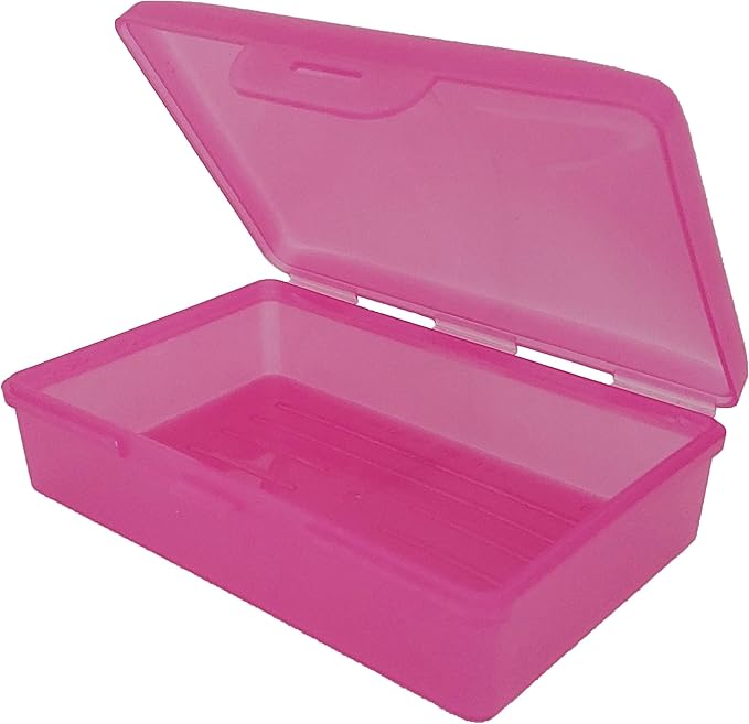 American Comb Pink Toothbrush Covers & Soap Box Set - Matching colors - Tooth Brush Cover Cap, Soap Dish Travel, Soap Dish Holder Travel - Plastic portable set with cover