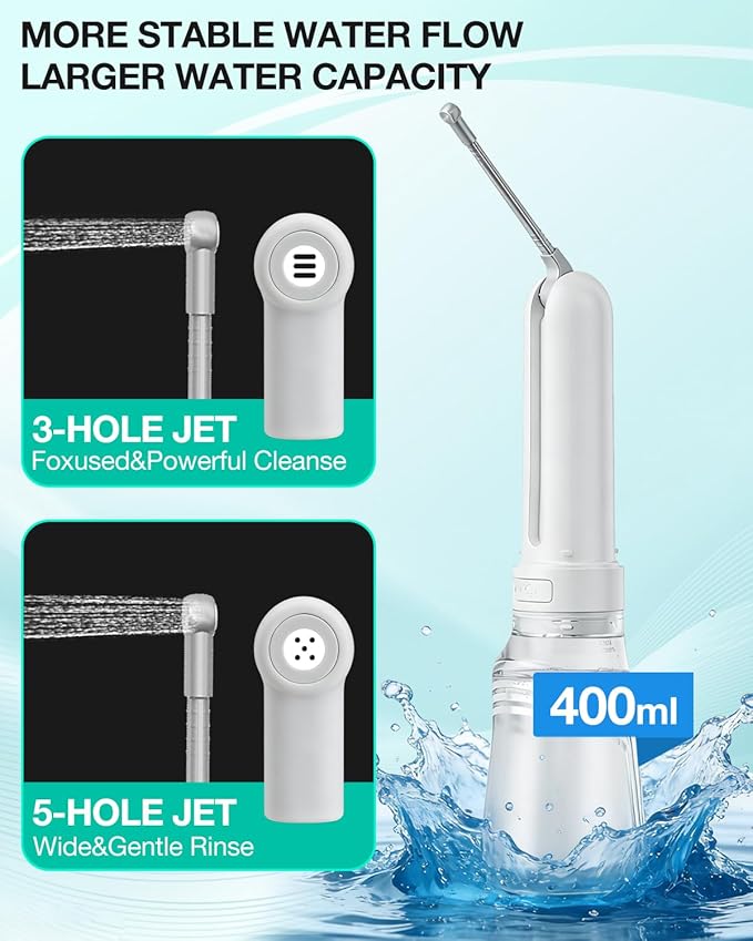 Portable Bidet Toilet Aid Wiper Tool Set for Travel - 400ML Bottle - 800mAh - 3 Pressure Modes - IPX7 Waterproof - Compact Design with Dust Bag for Daily Cleaning & General Use