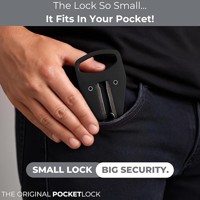 Portable Door Lock for Travel – Hotel Door Locks for Travelers Security – Door Safety Lock from Inside for Home & Apartment – Travel Locks for Hotel Rooms – (Black)