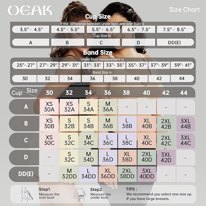 OEAK Womens Deep V Bras Wireless Comfortable Bra Supportive No Underwire Bras Tshirt Push Up Bralettes Plunge Seamless Bra