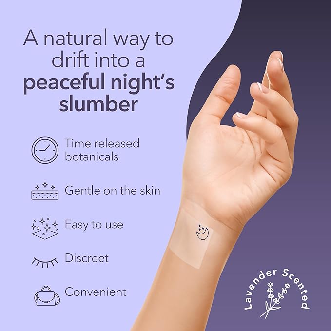 Laki Naturals Sleep Dreams Patch for Adults (1 Count, Pack of 14) – Melatonin-Free Overnight Calming Patches with Black Cumin Seed Oil Extract, Magnesium, Valerian & Lavender – Natural Bedtime Support