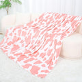 Twin Size Pink Blanket for Bed & Couch - Soft Plush Twin Blanket Lightweight Cozy Bed Throw, Cute Pink and White Boho Farmhouse Decor for Bedroom & Living Room, All Seasons 60" x 80"