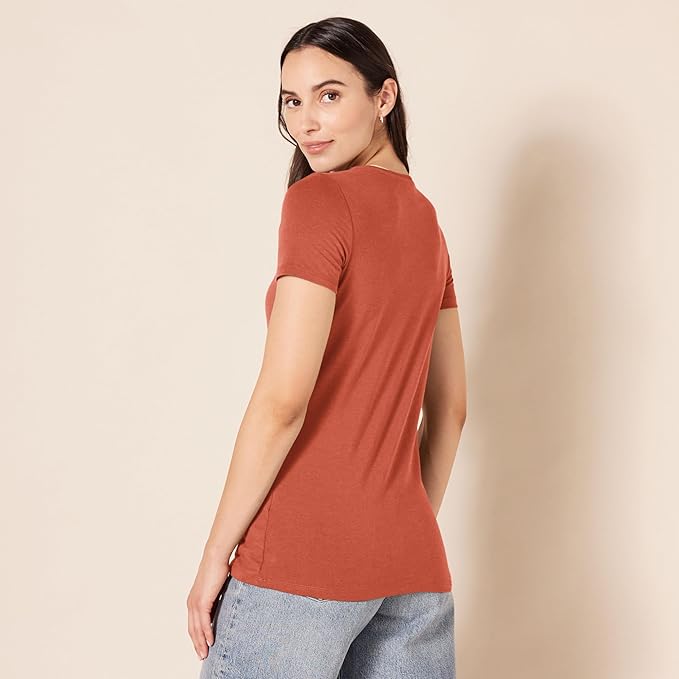 Amazon Essentials Women's Regular-Fit Short-Sleeve T-Shirt (Crewneck and V-Neck Options), Multipacks