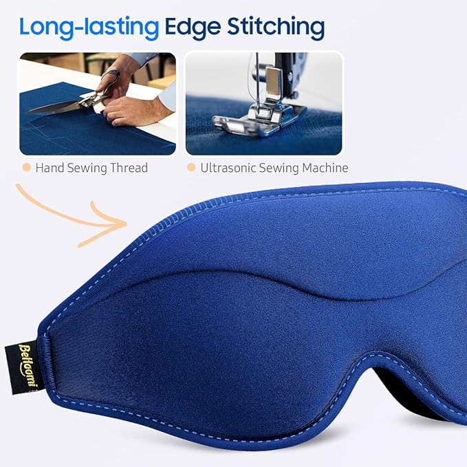 BeHoomi Sleep Mask, 2 Packs Premium Eye Mask for Sleeping, Total Blackout, Superior Soft Comfort, Upgraded 3D Ergonomic Designed Sleeping Mask for Home, Office, Travel, Meditation, Yoga, Blue & Pink