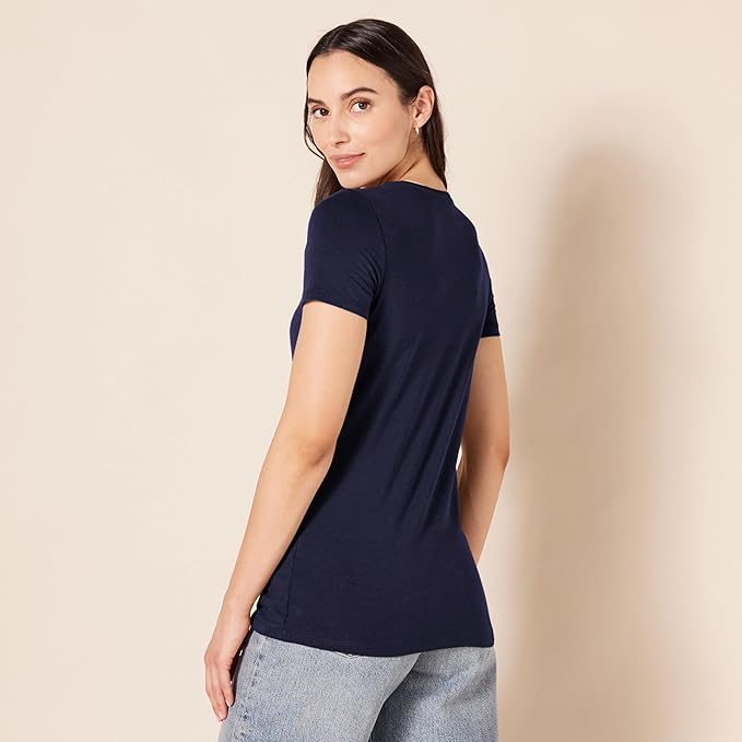 Amazon Essentials Women's Regular-Fit Short-Sleeve T-Shirt (Crewneck and V-Neck Options), Multipacks
