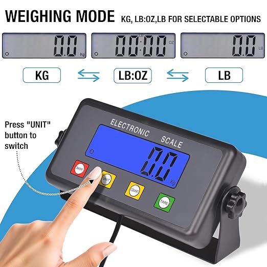 SurmountWay Large Shipping Scale, 440lb/0.2lb Digital Postal Scale with Tare/Count/Auto-Off Function, High Accurate Shipping Scale for Packages,Small Business,Luggage,Warehouse,Home (15.3"x11.8")