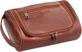 Mens Toiletry Bag,Compact Dopp Kit for Men Travel, PU Leather Shaving Kit, Water-Resistant Minimalist Organizer with Wrist Strap, Travel Toiletry Bag, Gift for Men,Large 10x6.5x4 Mocha Brown