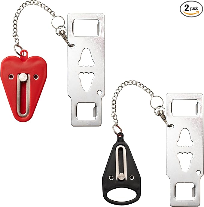 Sleep EZ Portable Door Lock - Set of 2 Travel Door Locks for Hotel Room, B & B, or Dorm Room Security - Portable, Ultra Secure Dorm Lock