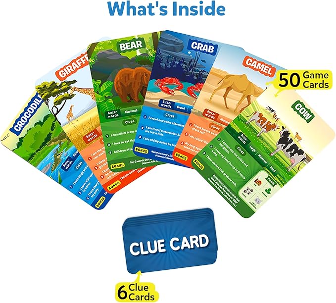 Skillmatics Guess in 10 Animal Planet, Card Game, Perfect for Boys, Girls, Kids, Teens, Adults Who Love Animals, Trivia Games, Travel Games, Screen-Free Fun, Gifts for Ages 6, 7, 8, 9, 10, and Up