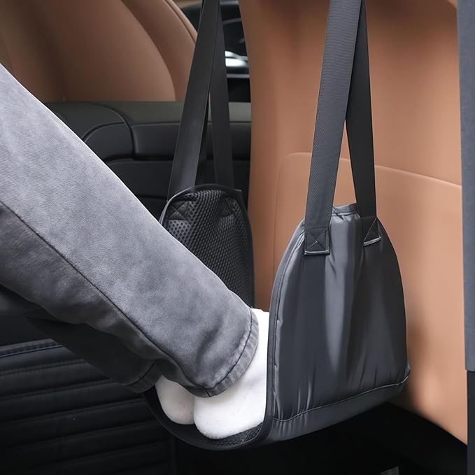 Airplane Foot Hammock, Adjustable Travel Sling, 17.93x9.46 Inch Portable Rest Gear Comfort, Seat Tool with Function, Accessory Kit with Support, Home Accessories for Car Back Luggage Road Trip
