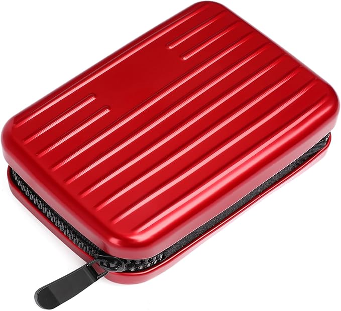 Credit Cards Holder for Women RFID Blocking Aluminum Zipper Wallet Business Card Case Metal ID Case for Men